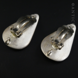 Pair of Brushed Silver Clip-on Earrings.