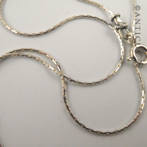 Roman Glass and Silver, Pendant on Chain.