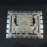 Sterling Silver Large Peruvian Inca Brooch.