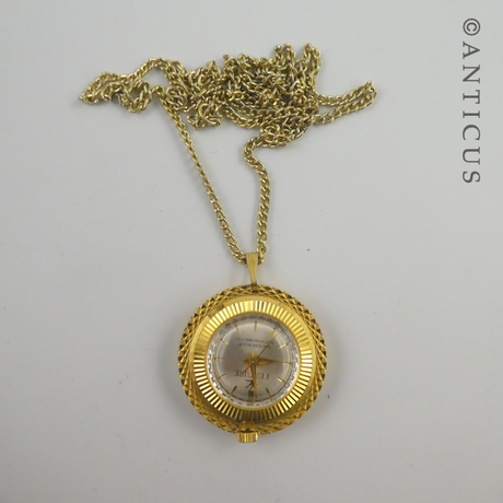Vintage Pendant Watch on Long Chain.