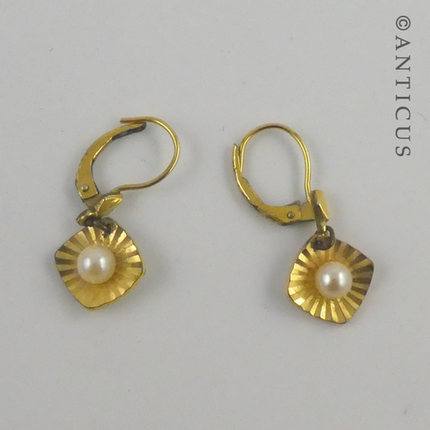 Pair of Cultured Pearl Drop Earrings.