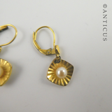 Pair of Cultured Pearl Drop Earrings.