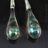 Dichroic Glass Earrings, Hand Made, Silver Mounted.