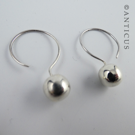 Sterling Silver Hoop and Ball Earrings.