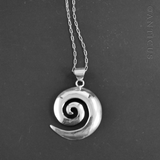 Sterling Silver Koru Pendant on Silver Chain.