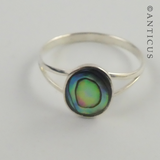 Silver and Paua Shell Ring.