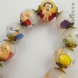 Oriental Prayer Beads, Reverse Painted.