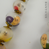 Oriental Prayer Beads, Reverse Painted.