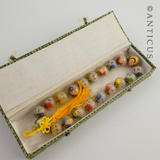 Oriental Prayer Beads, Reverse Painted.