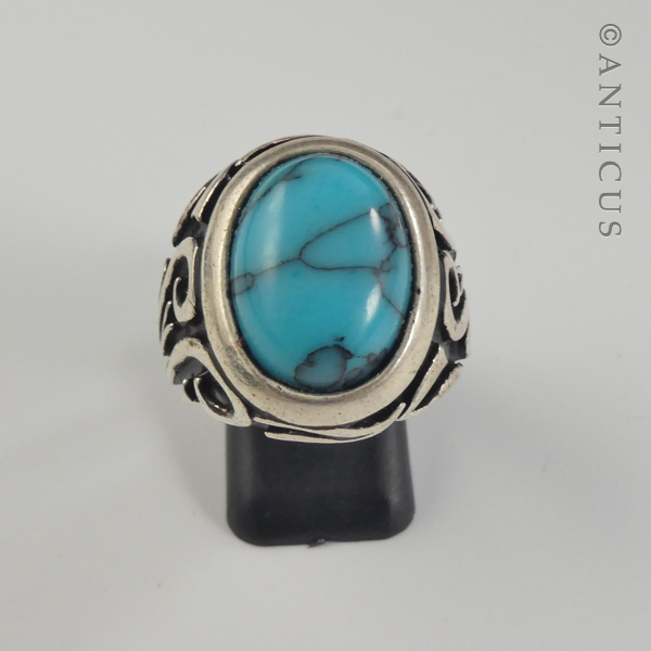 Man's Ring, Silver and Turquoise.