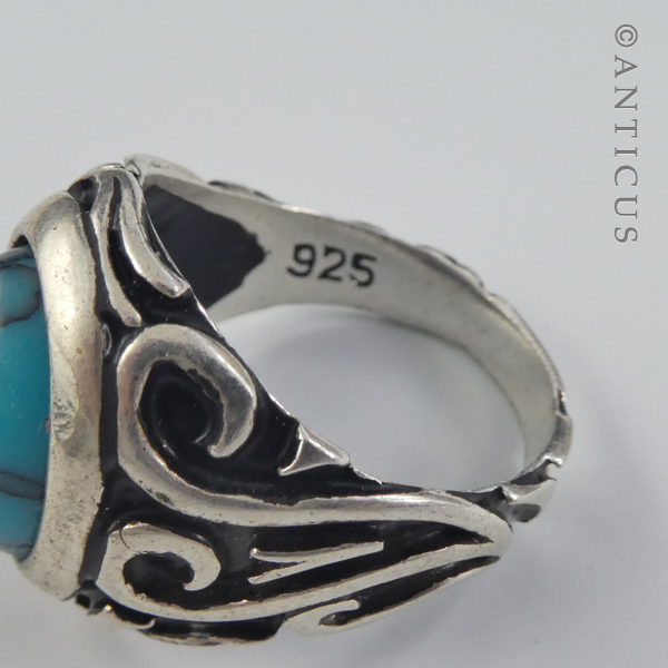 Man's Ring, Silver and Turquoise.