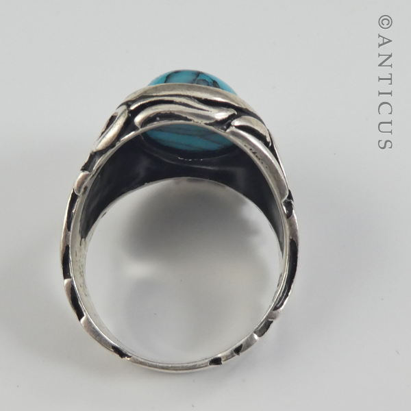 Man's Ring, Silver and Turquoise.