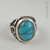 Man's Ring, Silver and Turquoise.