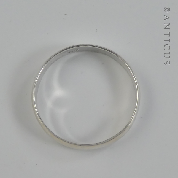 Man's Silver Plain Bevelled Band Ring.