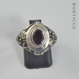 Poison Ring, Silver and Garnet.