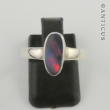 Silver Ring with Black Opal.