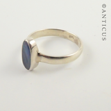 Silver Ring with Black Opal.