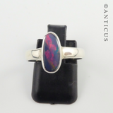 Silver Ring with Black Opal.