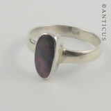 Silver Ring with Black Opal.