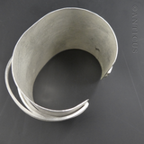 Unusual Brushed Silver Cuff Bangle.