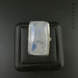 Rainbow Moonstone and Silver Ring.
