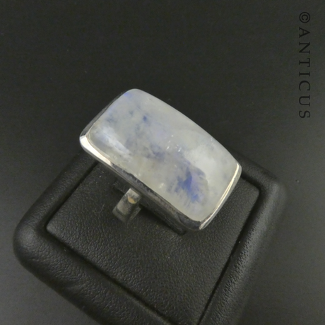 Rainbow Moonstone and Silver Ring.