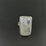 Rainbow Moonstone and Silver Ring.