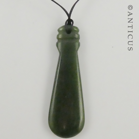 New Zealand greenstone twist pendant | Kura Gallery