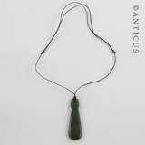 Jade Carved Pendant, Maori Design.