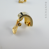 Pair Hoop Earrings, Gold Plate and Crystals.