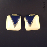 1960s Enamel Clip Earrings.