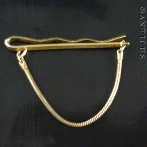 Gold Plated Tie Clip, Styled as a Hair Pin.