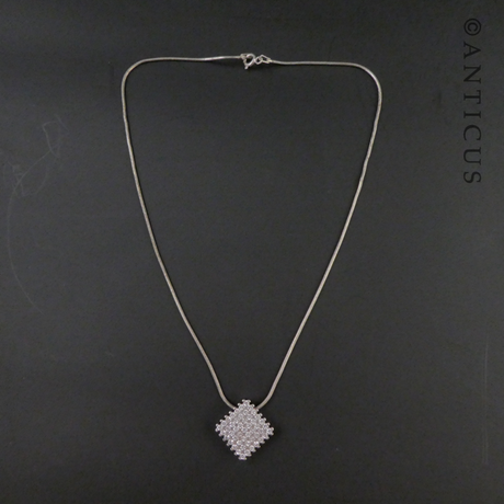 Sterling Silver and Crystals, Pendant on Silver Chain.