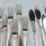 Set of Vintage Silver Plate Fish Knives and Forks.