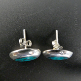 Pair of Turquoise and Silver Stud Earrings.