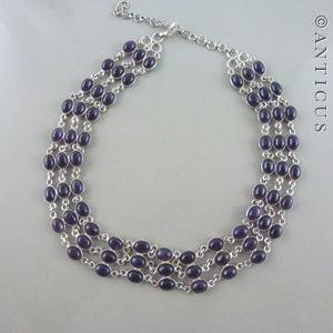 Sterling Silver and Amethyst Necklace.