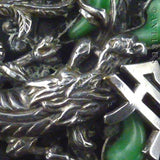 Chinese Silver and Jade Phoenix Brooch.
