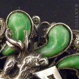 Chinese Silver and Jade Phoenix Brooch.