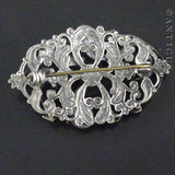 Chinese Silver and Jade Phoenix Brooch.
