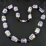 Genuine Natural Rock Crystal and Amethyst Necklace.