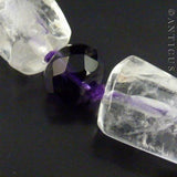 Genuine Natural Rock Crystal and Amethyst Necklace.