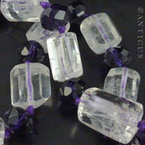 Genuine Natural Rock Crystal and Amethyst Necklace.