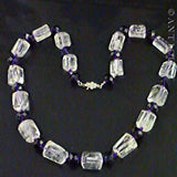 Genuine Natural Rock Crystal and Amethyst Necklace.