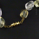 Amethyst and Citrine Natural Pieces Necklace.