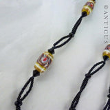 Long Necklace of Venetian Glass and French Jet Beads.