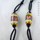 Long Necklace of Venetian Glass and French Jet Beads.