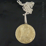 Thaler Silver Coin Pendant on Chain.