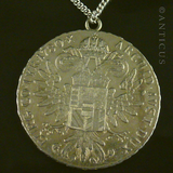 Thaler Silver Coin Pendant on Chain.