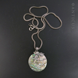 Abalone Shell Pendant with Silver Design.