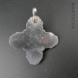 Silver and Turquoise Tribal-Style Pendant.